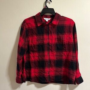 Old Navy Red and Black Plaid Shirt